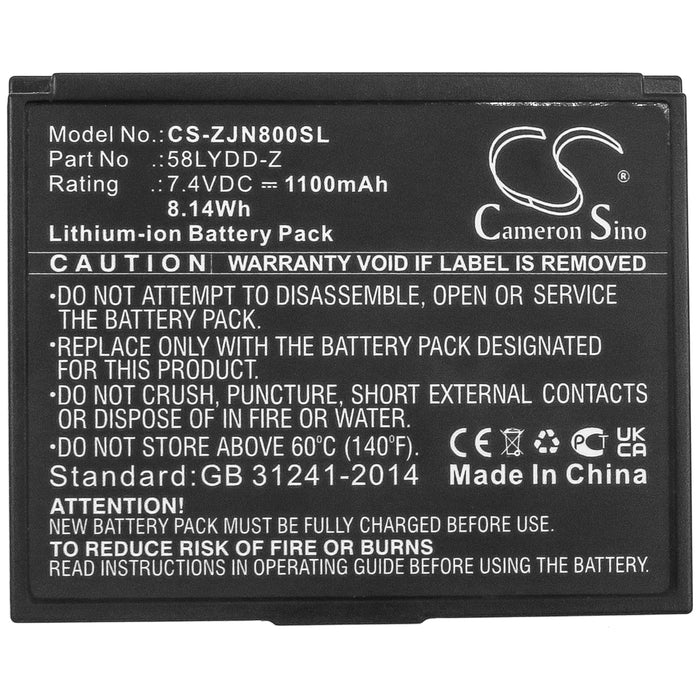 CS-ZJN800SL : Battery for Zjiang ZJ-8001, ZJ-5802 - Replaces Zjiang 58LYDD-Z