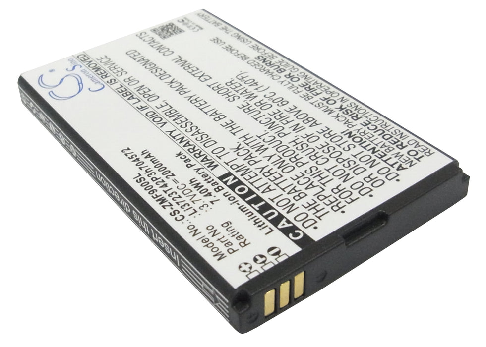 CS-ZMF900SL : Battery for ZTE MF90, MF91, MF91D and others - Replaces ZTE Li3723T42P3h704572, Li3720T42P3h704572