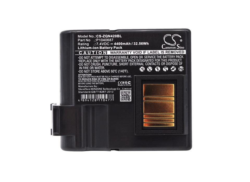 CS-ZQN420BL : Battery for Zebra QLN420, ZQ630 - Replaces Zebra P1040687, P1050667-016, BTRY-MPP-68MA1-01