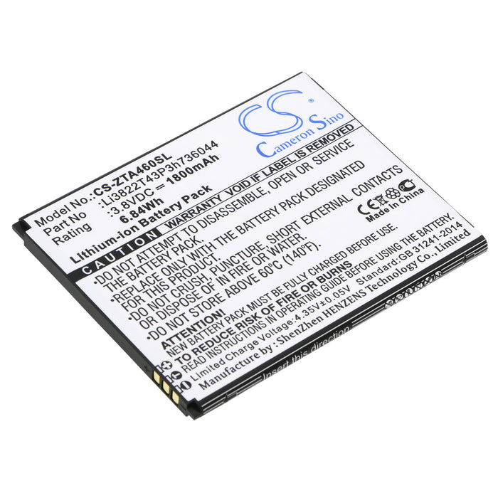 CS-ZTA460SL : Battery for ZTE Blade A460, Blade L4 - Replaces ZTE Li3822T43P3h736044