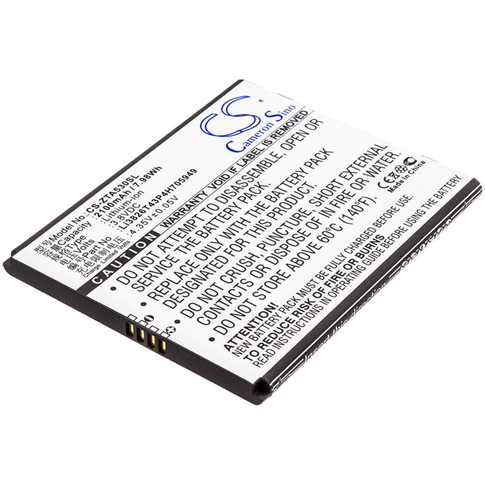 CS-ZTA530SL : Battery for ZTE Blade A530, Blade A606, BA530 and others - Replaces ZTE Li3826T43P4H705949