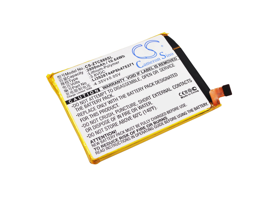 CS-ZTC880SL : Battery for ZTE AXON Mini B2015, C880, C880A and others - Replaces ZTE Li3928T44P8h475371