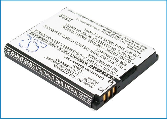 CS-ZTF290SL : Battery for T-Mobile Vairy Touch 2, Vairy Touch II - Replaces T-Mobile Li3709T42P3h463657, Li3708T42P3h463657