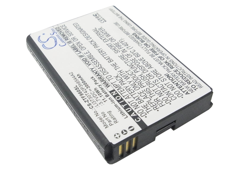 CS-ZTF960SL : Battery for T-Mobile Sonic 2.0 LTE Mobile Hotspot, MF96, Sonic 2.0 4G LTE - Replaces T-Mobile LI3730T42P3h6544A2