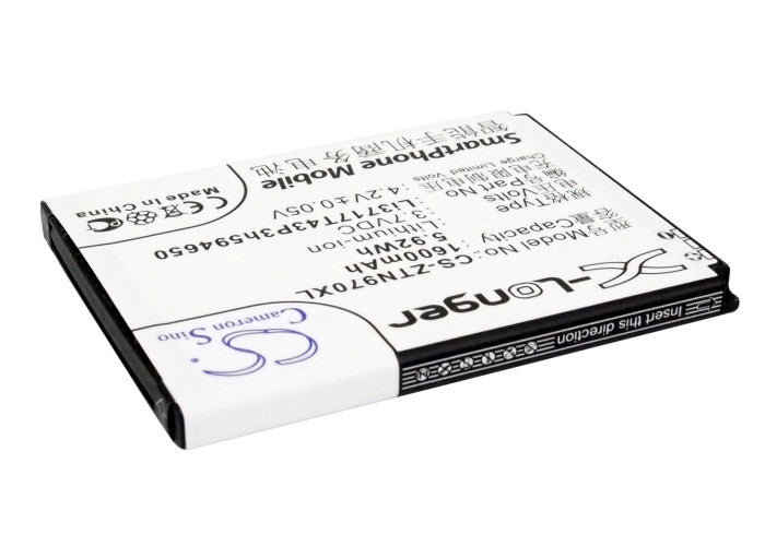 CS-ZTN970XL : Battery for SRF StarAddict 2 Plus - Replaces ZTE Li3716T42P3h594650, Li3717T43P3h494650, Li3717T43P3h594650