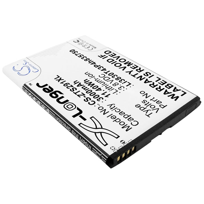 CS-ZTS291XL : Battery for ZTE Grand S II, S291, Grand SII and others - Replaces ZTE Li3830T43P4h835750