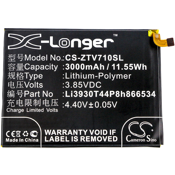 CS-ZTV710SL : Battery for ZTE Blade V7 Max, Blade V7 Max Dual SIM - Replaces ZTE Li3930T44P8h866534