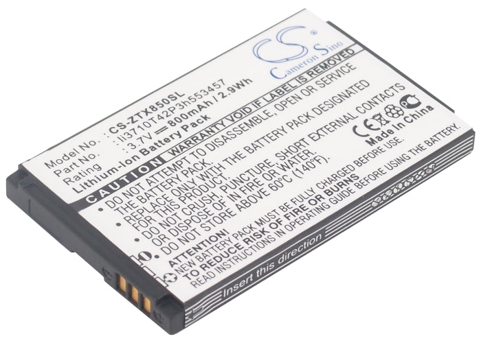 CS-ZTX850SL : Battery for T-Mobile E110 Zest, E110, Zest - Replaces T-Mobile Li3710T42P3h553457