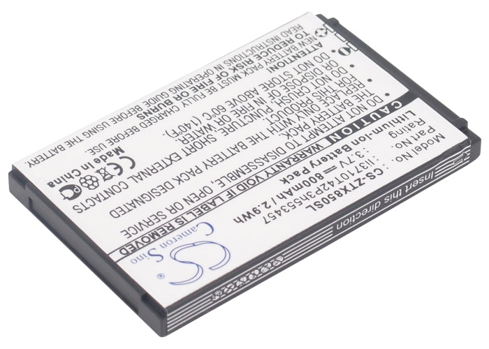 CS-ZTX850SL : Battery for T-Mobile E110 Zest, E110, Zest - Replaces T-Mobile Li3710T42P3h553457