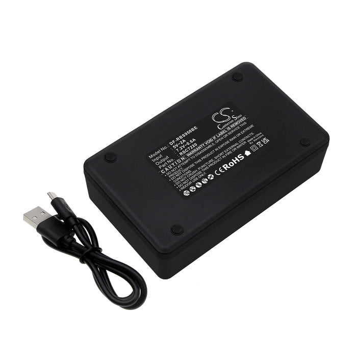 DF-RBS950BE: Dual-Pocket USB Smart Charger for HBC, Scanreco & Palfinger crane batteries