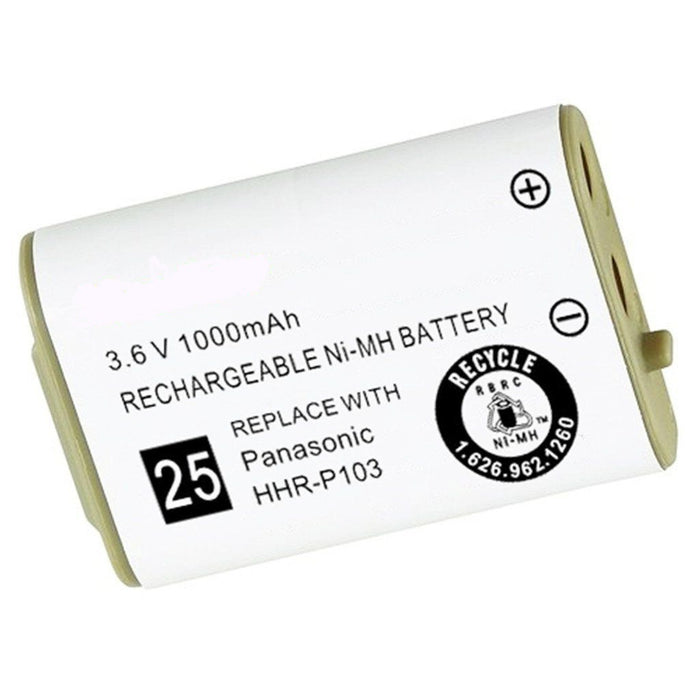 HHR-P103 : 3.6v 1000mAh NiMH battery, replaces HHR-P103, Type 25, & more.