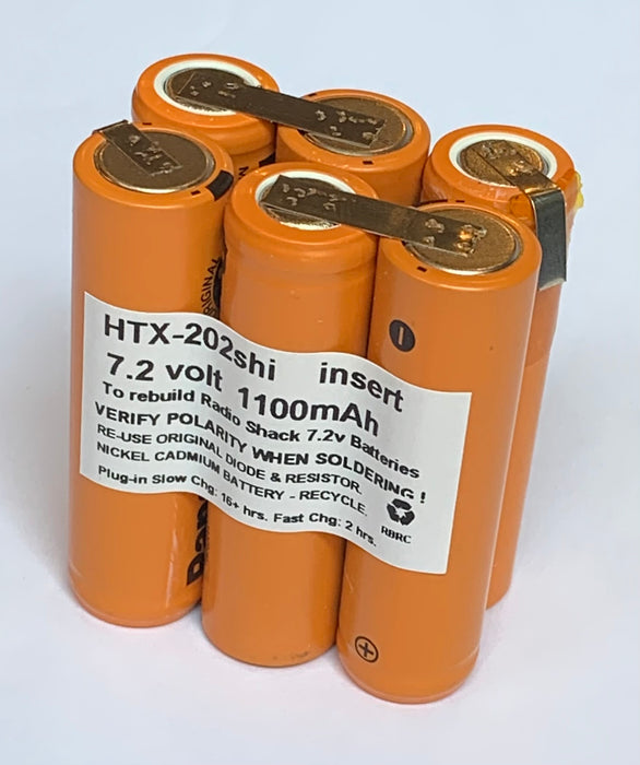 HTX202shi 7.2v 1100mAh NiCd insert for Realistic, Radio Shack