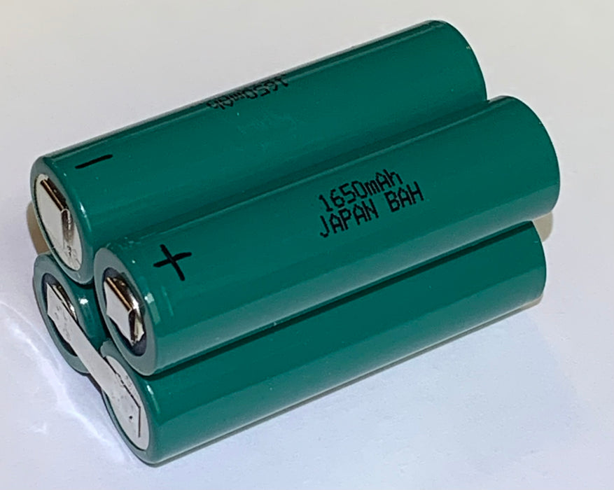 4HRAAUW-F : 4.8 volt 1650mAh AA rechargeable NiMH battery, no shrink, no wires