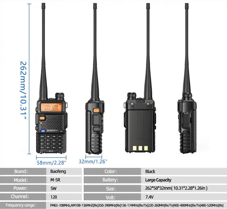 Baofeng M-5R : Tri-band VHF/UHF Transceiver with AM Air Band Rx
