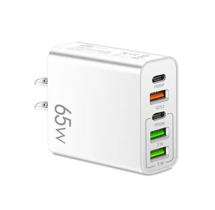 AC-3USB-2PD: Universal 65W Wall Charger, 3 x USB, QC3.0, Type C 15W, PD 20W outputs