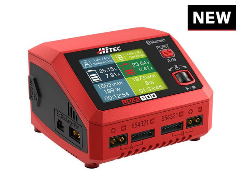 HiTEC RDX2 800 : 2 Channel programmable RC charger/discharger