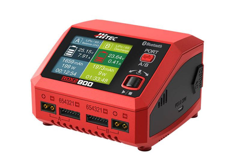 HiTEC RDX2 800 : 2 Channel programmable RC charger/discharger