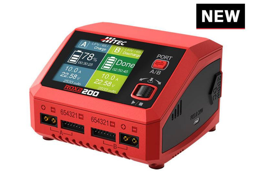 HiTEC RDX2 200: 2 Channel programmable RC charger/discharger