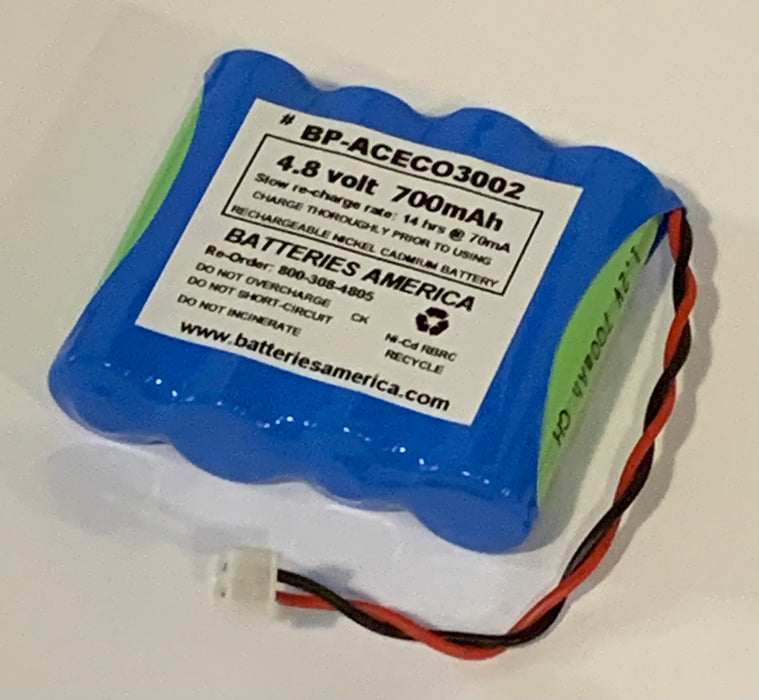 BP-ACECO3002 : 4.8 volt NiCd battery for ACECO 3002 frequency counter