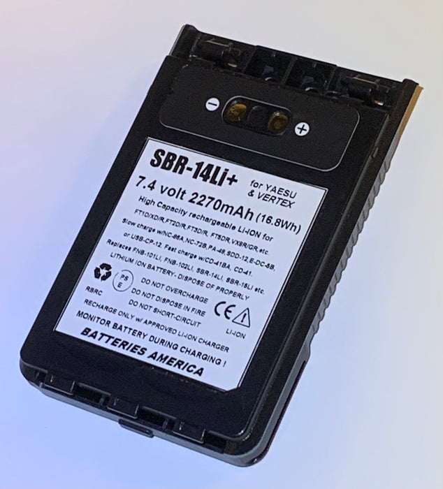 SBR-14Li Plus : 7.4v 2270mAh Li-ION battery for VX-8 FT1DR FT2DR FT3DR FT5DR etc.