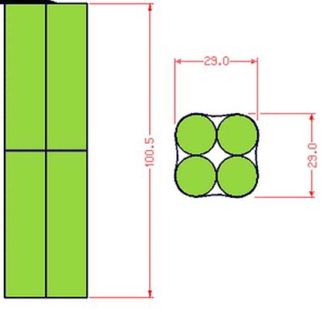 10X-12X 1100mAh core : 9.6v 1100mAh NiCd - goes inside JR PCM-10x PCM-12X transmitter cartridge