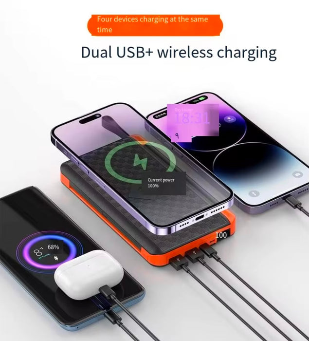 SPB-20000-Qi : Solar Power Bank 20,000mAh with Qi wireless