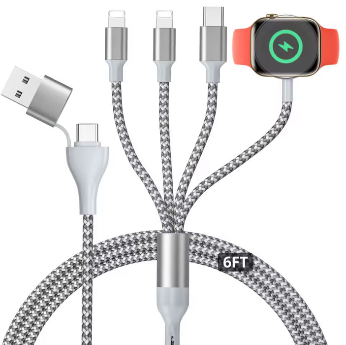 USB-4-in-2: 4 in 2 USB charging cable;  for iOS, Type C-PD, Watch