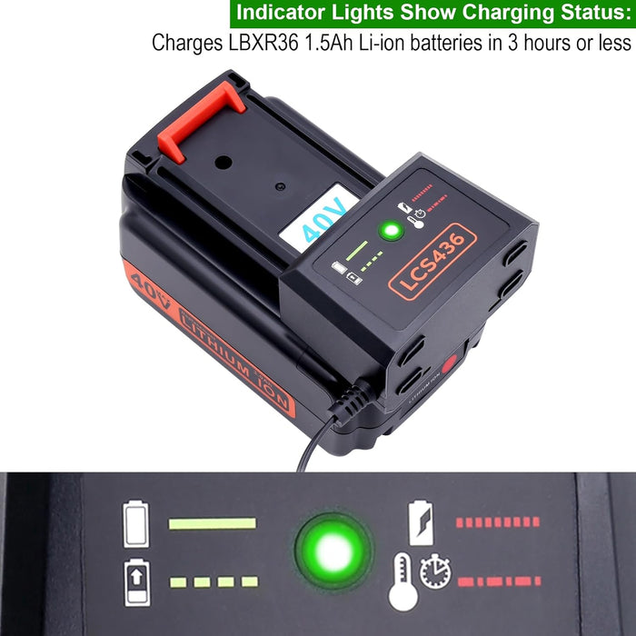 BC-LCS436 : Smart Charger for Black & Decker 40V Li Batteries