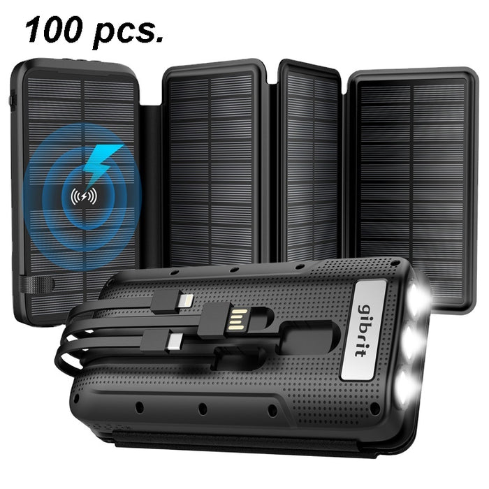 100 pcs of PB-20000-Qi-3C : Solar Power Bank, 20000mAh , C-PD, QC3.0, with Qi wireless (Copy)