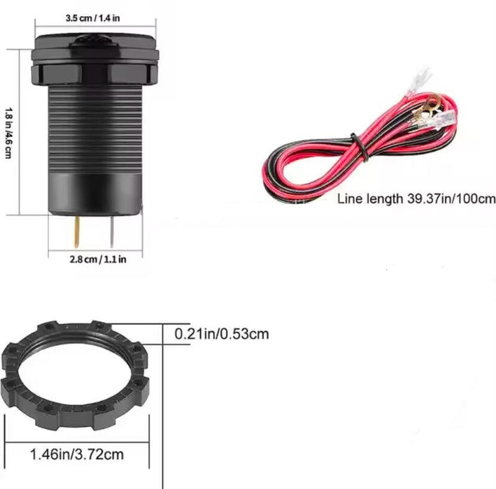 PM-2USB-2PD : Panel Mount USB Charger with 2xQC3.0, 2xType C-PD, & Voltmeter