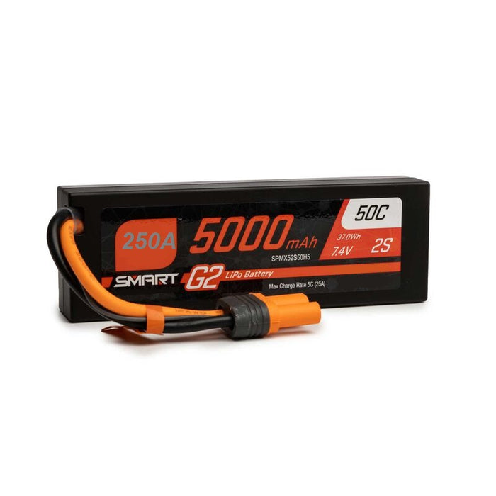 2S5000-IC2 : 7.4volt 5000mAh LiPO battery for RC, with Spektrum IC2 connector