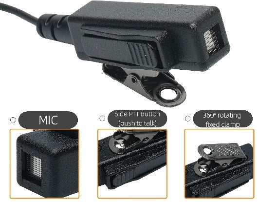 EP-6129 : Covert Earpiece-Microphone for Motorola radios, such as XPR 6550, XPR 7550e etc.