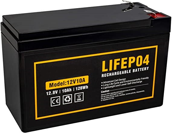 BP-1210LiFE : 12.8v 10Ah rechargeable LiFE battery (LiFePO4 chemistry)