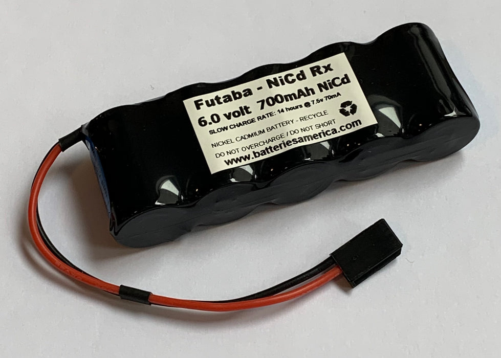 5TN700AW: 6.0 volt 700mAh "2/3 A"-size NiCd battery pack