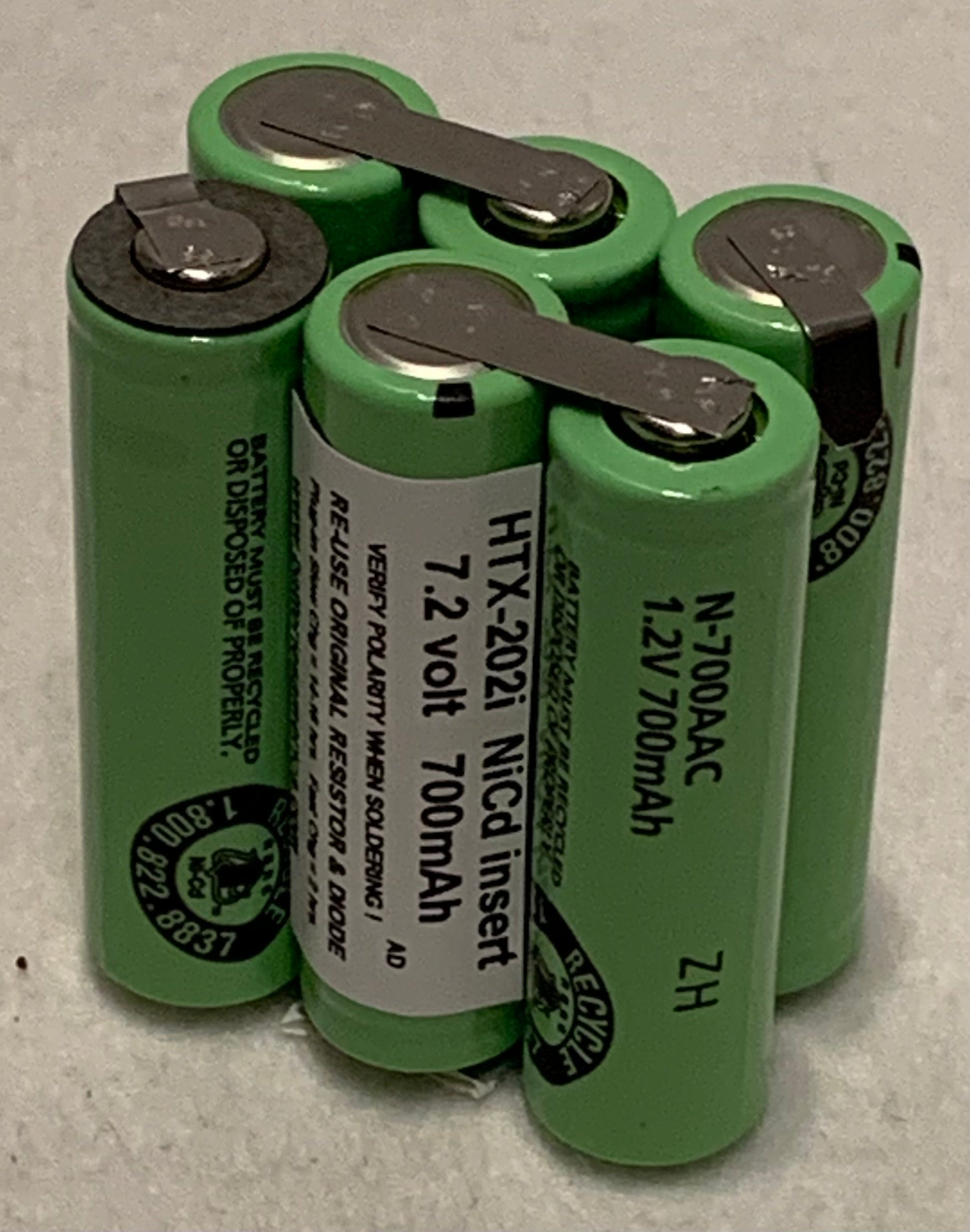 HTX202i 7.2v 700mAh NiCd insert for Realistic & Radio Shack