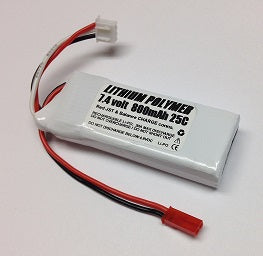 2S800JST : 7.4v 800mAh LiPO battery for R/C electric