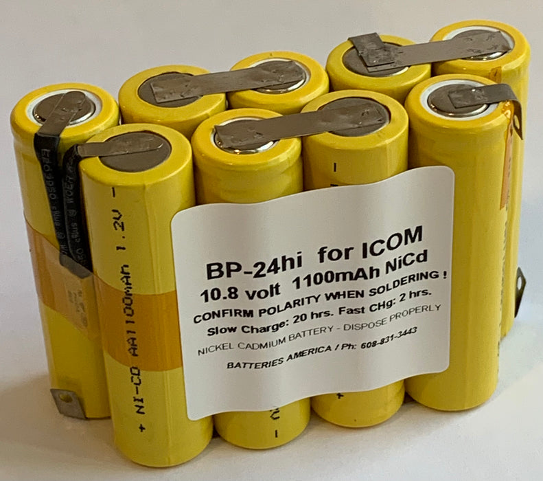 BP-24hi : 10.8v 1100mAh insert for Icom BP-24, CM-24
