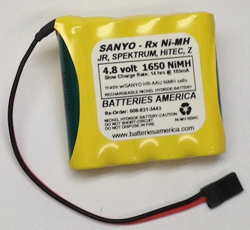 4HRAAUW: 4.8 volt 1650mAh AA rechargeable NiMH battery for RC hobby