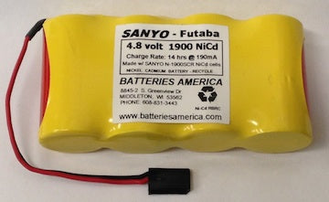 N1900SCRW : 1900mAh Sub-C Fast-Charge NiCd battery packs. Choose 4.8v or 6.0v