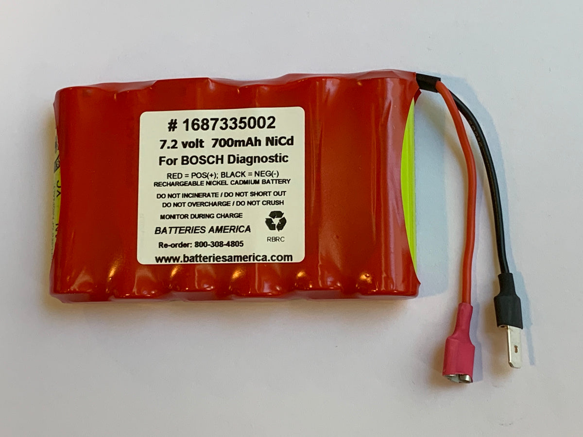 1687335002 7.2 volt 700mAh NiCd battery for BOSCH diagnostic tools