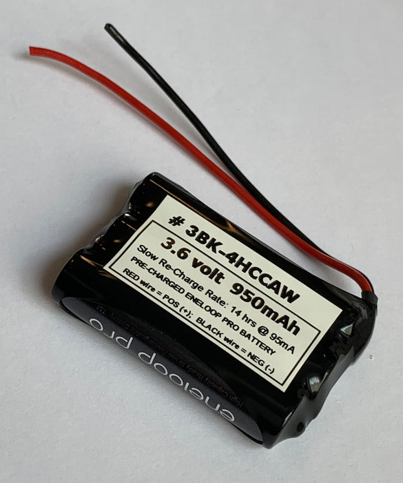 3BK-4HCCAW : 3.6volt 950mAh Eneloop Pro NiMH battery pack