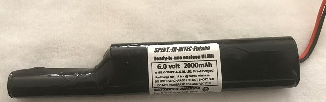 5BK-3MCCA-6.0L-JR : Custom 6v 2000mAh Eneloop  nosecone stick battery for RC