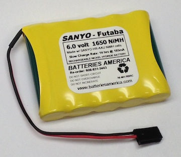 5HRAAUW : 6.0 volt 1650mAh AA rechargeable NiMH battery for R/C