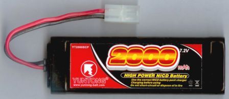 YT2000SCP : 7.2 volt 2000mAh High Power Rechargeable Ni-Cd Battery Pack