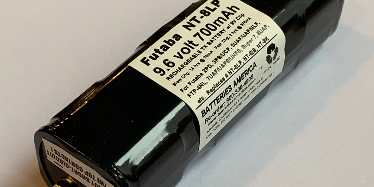 NT8LP: 9.6 volt Transmitter Battery - Tip Clip style — Batteries