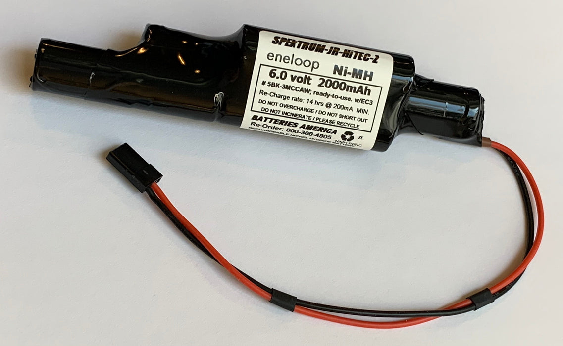 5BK-3MCCA-5.2L-JR : Custom 6v 2000mAh Eneloop nosecone battery for RC