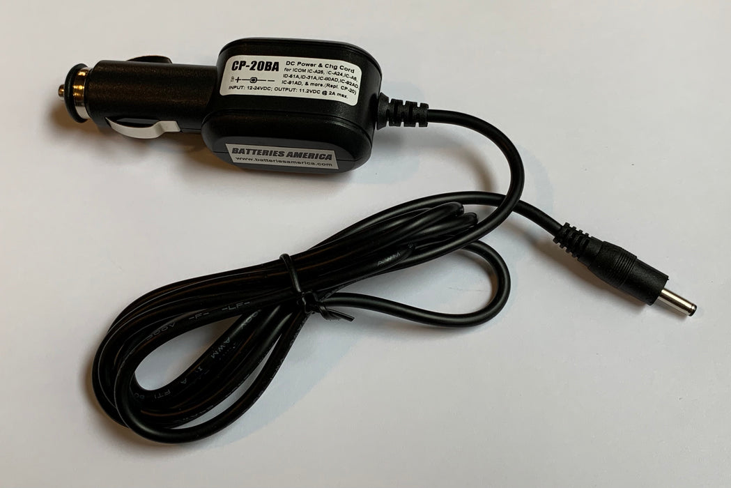 CP-20BA : 12-24VDC DC Power Cable for ICOM radios (replaces CP-20)