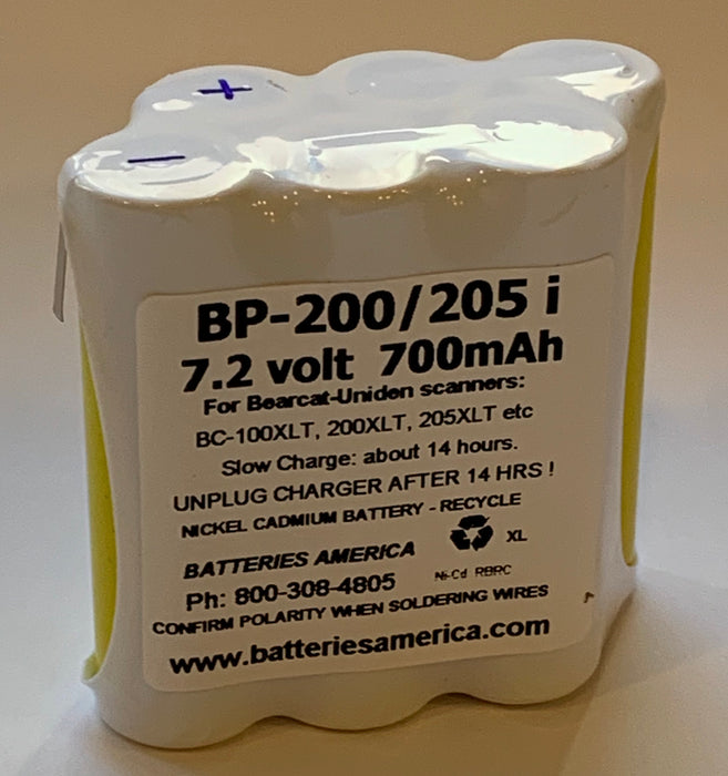 BP-200/205i : 7.2 volt battery insert for Uniden (BT049)