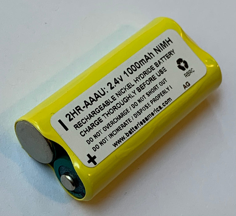 2HR-AAAU : 2.4 volt 1000mAh battery pack (2 x AAA NiMH)