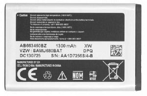 AB663450BZ : 3.7v 1300mAh battery for Samsung Convoy 3 SCH-U680